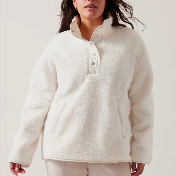 Athleta Cozy Sherpa Snap Sweatshirt - Picture 5 of 9